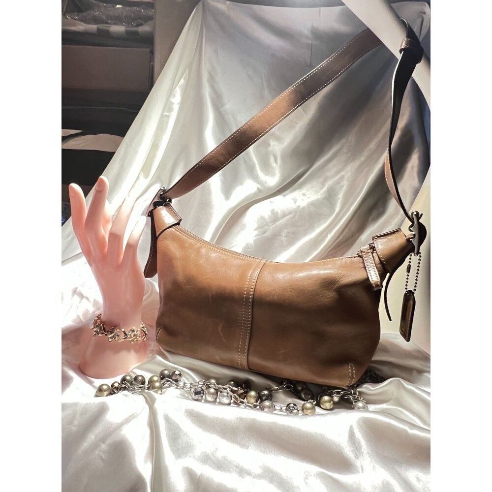 COACH LEGACY DEMI HOBO TAN LEATHER HANDBAG